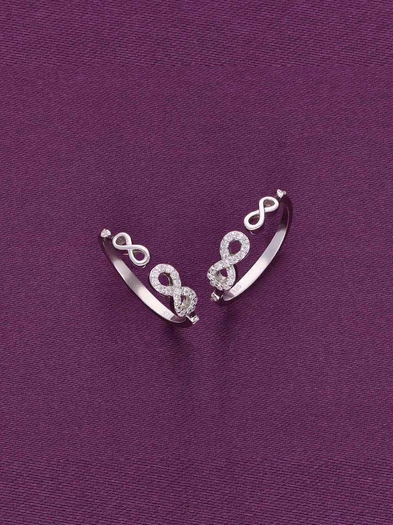 Sterling Silver Minimalistic Infinity Casual Silver Toe Ring : TR92-S-NA