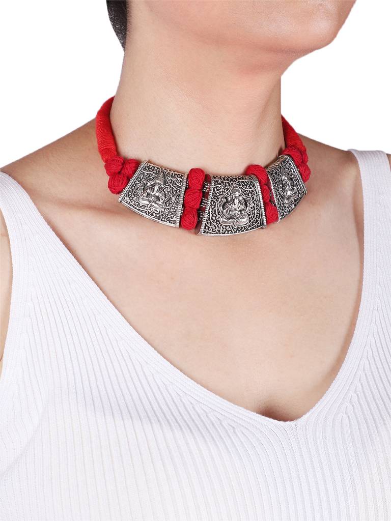 Firoza Teen Tukdi Statement Neckpiece : TRIBALNECK1368