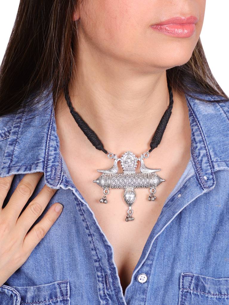 Firoza Oxidized Swapna Sundari Tribal Necklace : TRIBALNECK1506