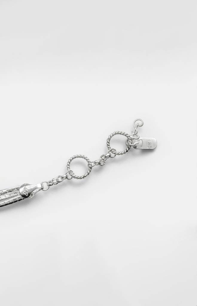 925 Pure Silver Triple Band Bracelet Rhodium Plated : TSBR-DIV-BRAC-WRS-3003