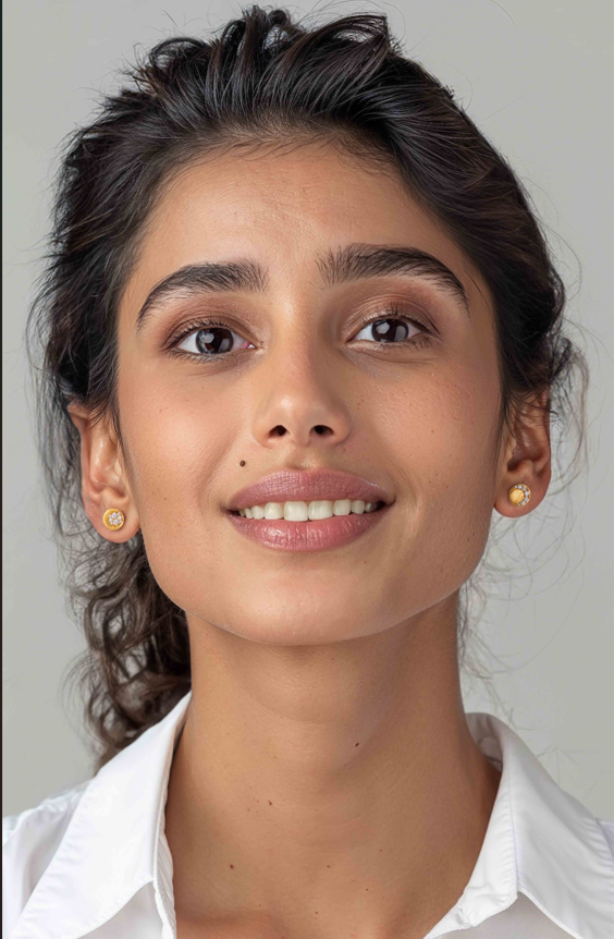 Trisu 925 Sterling Silver 18Kt Gold Vermeil Plated Studded Earrings : TSER-HOP-EAR-18G-5085