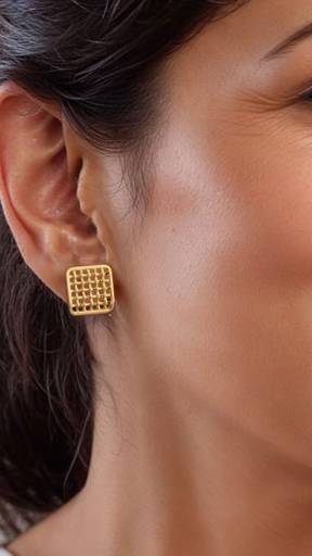 Trisu 925 Silver Strength Mesh Studs Earrings : TSER-STR-EAR-18G-10019