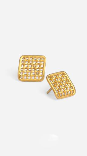 Trisu 925 Silver Strength Mesh Studs Earrings : TSER-STR-EAR-18G-10019