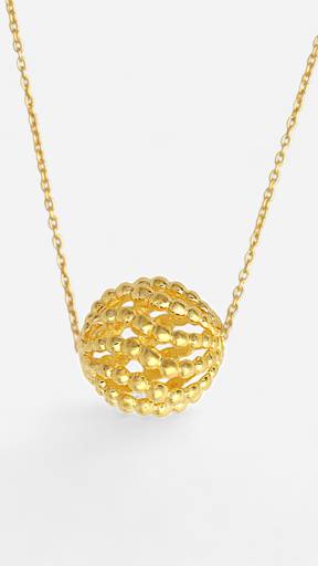 Trisu 925 Sterling Silver 18K Gold Vermeil Orb Neckpiece : TSNP-DIV-18-18G-3025