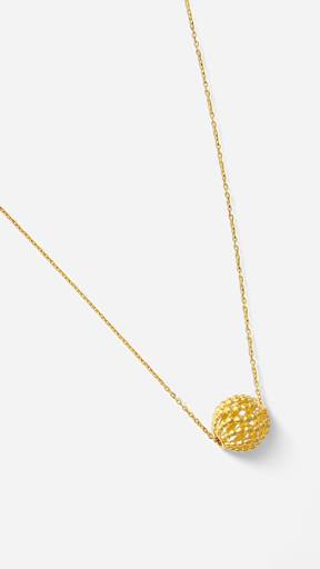 Trisu 925 Sterling Silver 18K Gold Vermeil Orb Neckpiece : TSNP-DIV-18-18G-3025