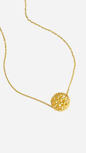 Trisu 925 Sterling Silver 18K Gold Vermeil Orb Neckpiece : TSNP-DIV-18-18G-3025