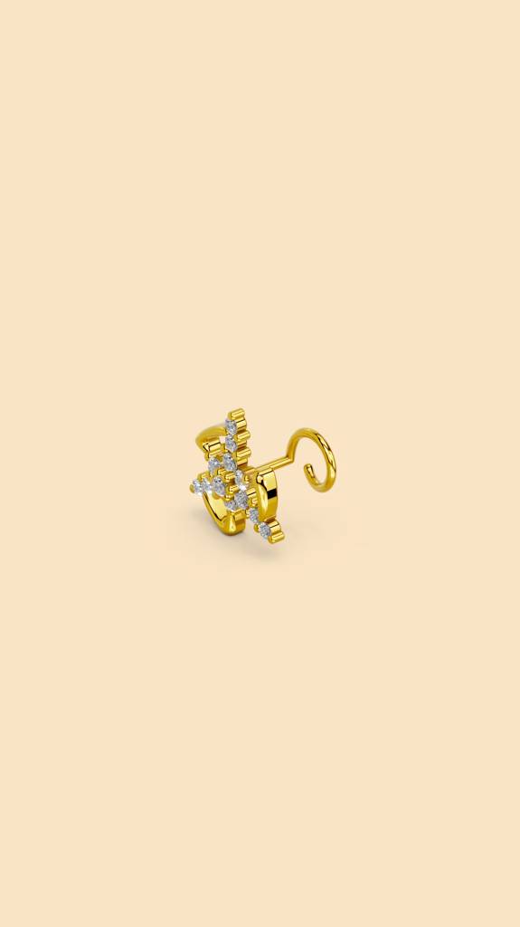 Tia Nose Pin-22K-Gold Vermeil : TSPI-TIA-22G-50047