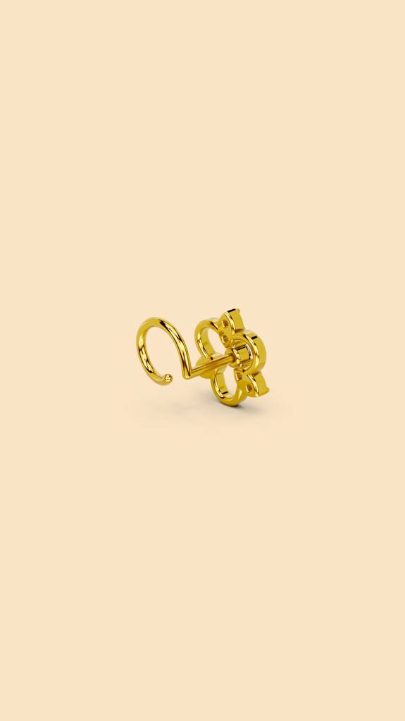 Zia Nose Pin-22K-Gold Vermeil : TSPI-ZIA-22G-50046