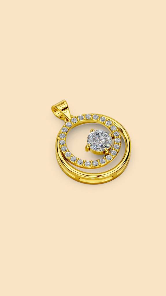 Solara Pendant-22K-Gold Vermeil : TSPN-SOL-22G-13006
