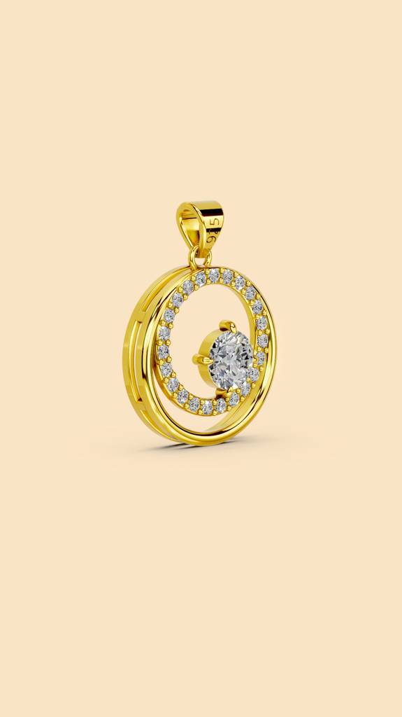Solara Pendant-22K-Gold Vermeil : TSPN-SOL-22G-13006