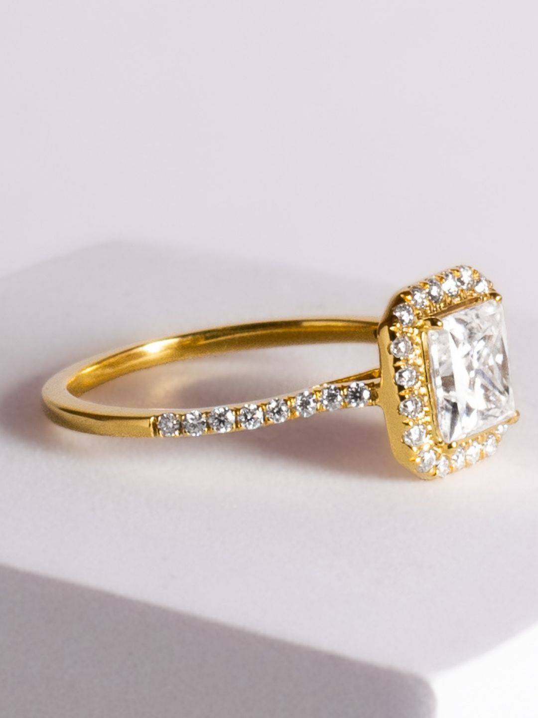 Ethereal Halo Ring-22K-Gold Vermeil : TSRI-ETH-12-18G-50010
