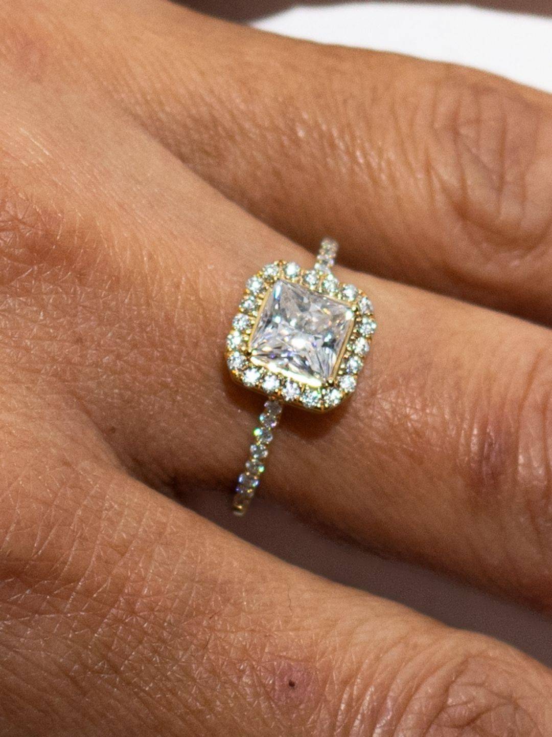 Ethereal Halo Ring-22K-Gold Vermeil : TSRI-ETH-12-18G-50010