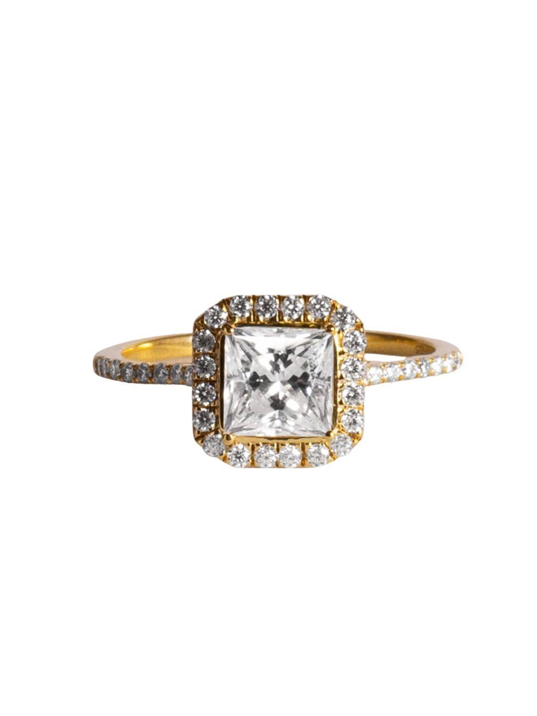 Ethereal Halo Ring-22K-Gold Vermeil : TSRI-ETH-12-18G-50010