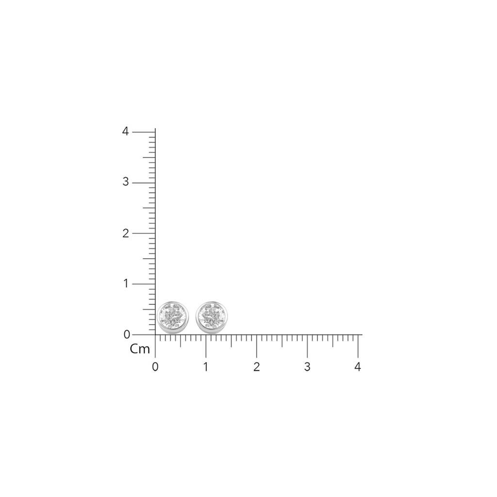 931 Pure Silver Round Zircon Stud Earrings : TWP10196MM
