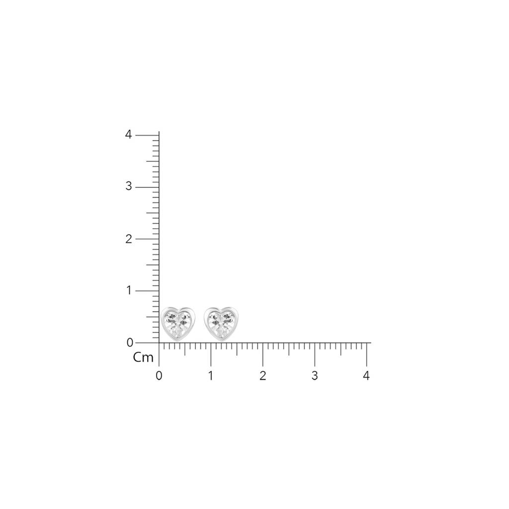 926 Pure Silver Charming Heart Shape Zircon Stud Earrings : TWP10216MM