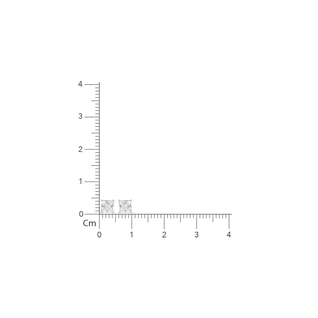 925 Pure Silver Square Zircon Stud Earrings : TWP10224MM