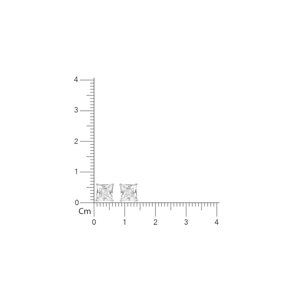 925 Pure Silver Decent Square Zircon Stud Earrings : TWP10226MM