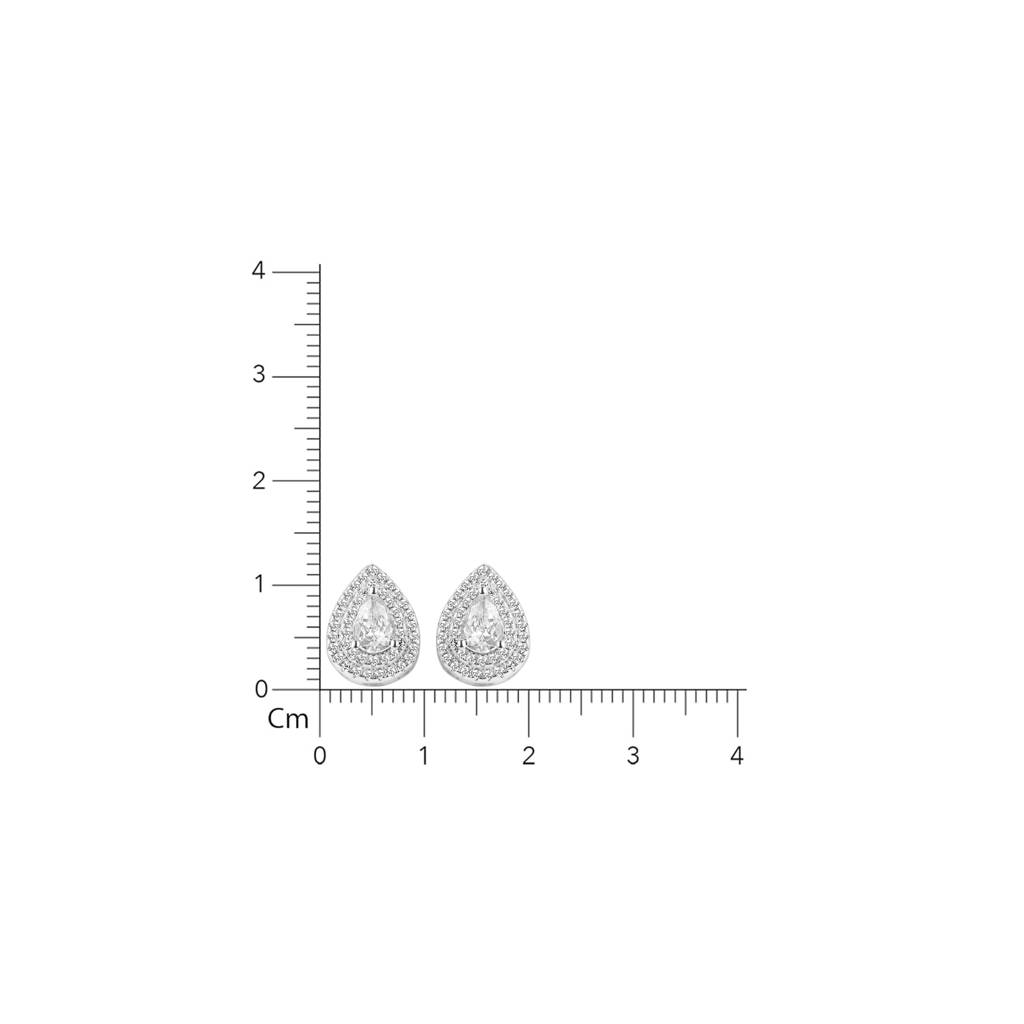 925 Silver Almond Shape Classy Studs Earrings | Silver Teardrop Shape Pear Studs : TWP1033