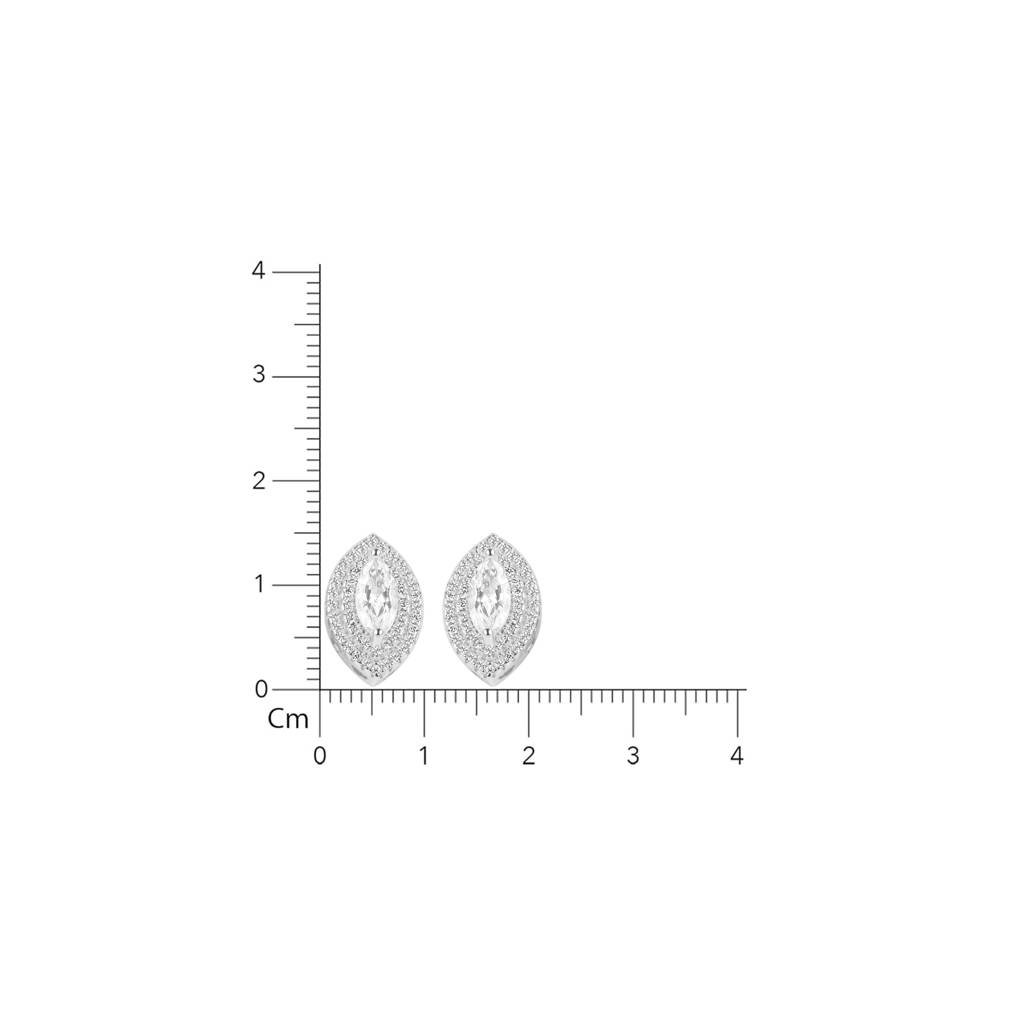 925 Pure Silver Eye Shape Traditional Studs | Halo Shape Studs Earrings : TWP1034