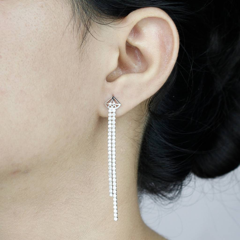 925 Pure Silver Dangle Earrings | Charm Threader Charm Drop Earring : TWP1046