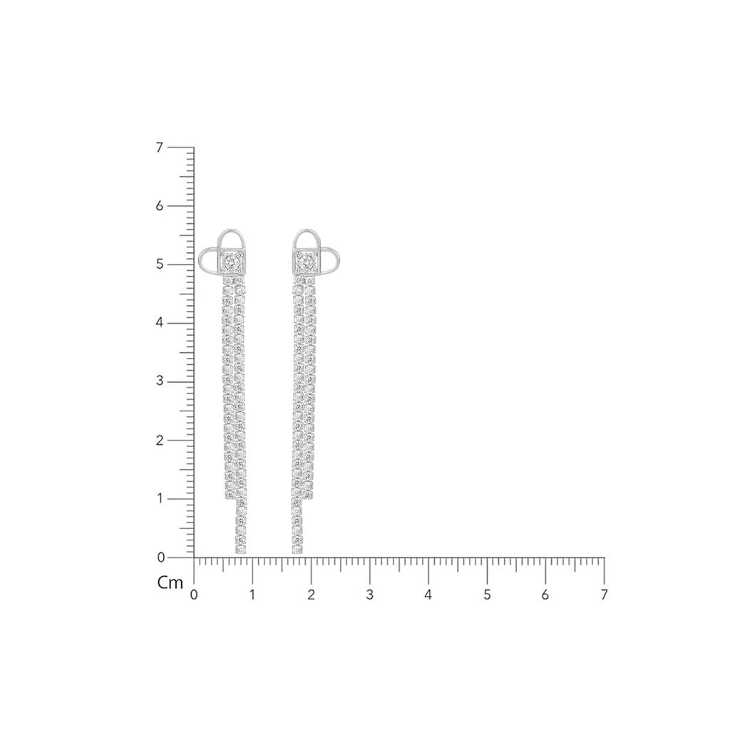 925 Pure Silver Long Earrings | Tennis Drop Earrings Fancy Long Earrings Drop : TWP1056