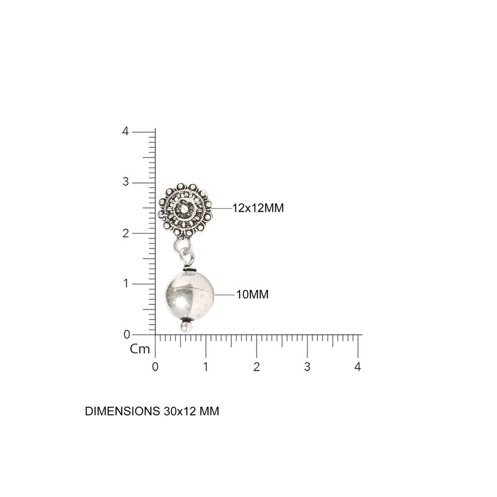 925 Pure Silver Traditional Ethnic Small Studs | Tiny Cute Studs Earrings : TWP1068