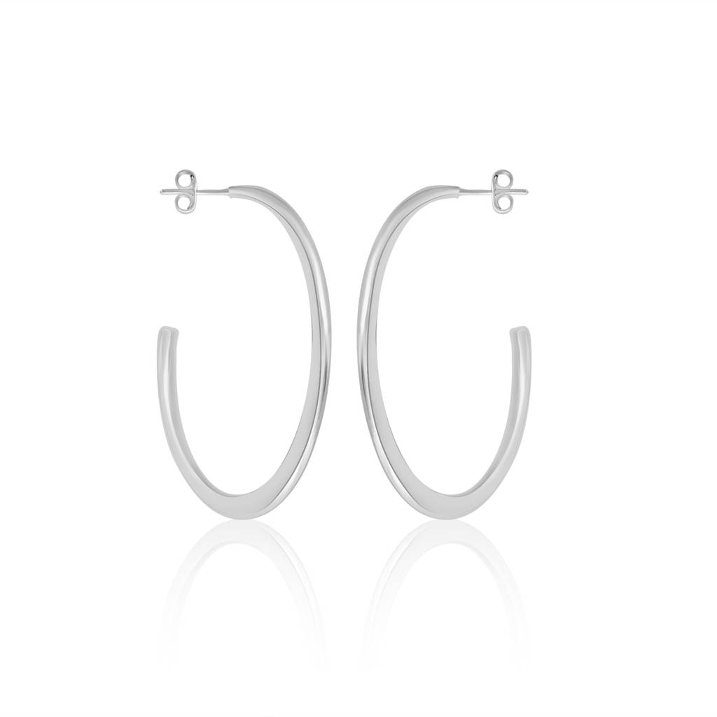 Lustrous Sterling Silver Hoop Earrings Designed To Add Grace And Glamour To Any Outfit : TWP1260