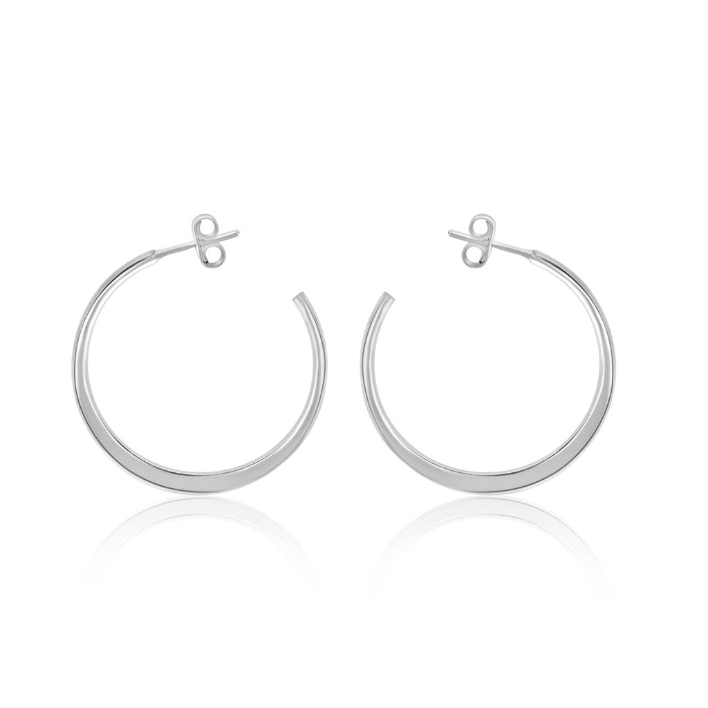 Lustrous Sterling Silver Hoop Earrings Designed To Add Grace And Glamour To Any Outfit : TWP1260
