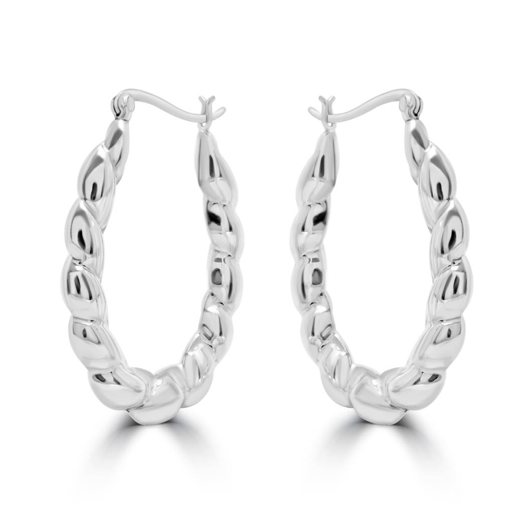 Croissant Twisted 925 Silver Hoop Earring | Mini Twist Thick Chunky Hoops : TWP1166