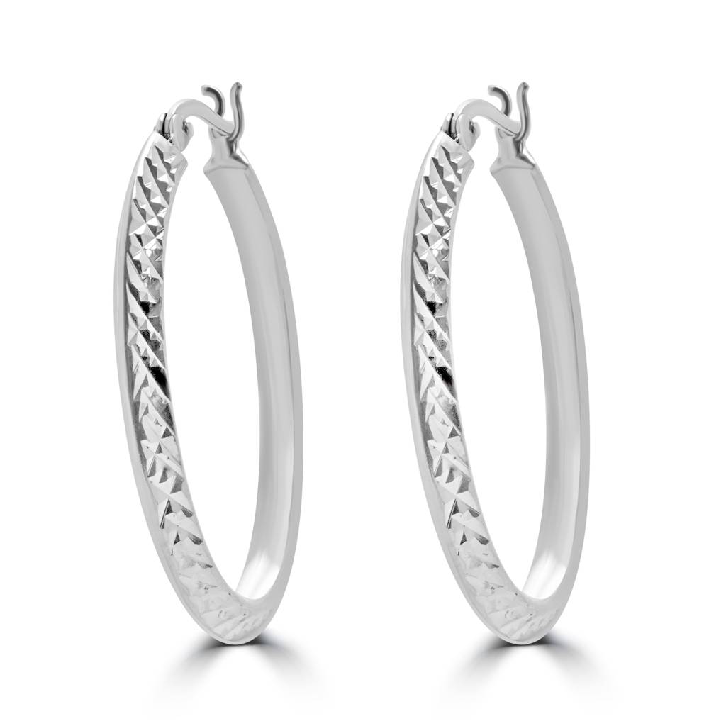 925 Sterling Silver Classic Hoops Earring | Circle Hoops Earring : TWP1171