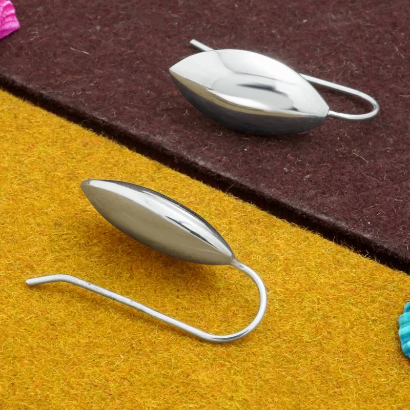 925 Pure Silver Minimalistic Silver Leaf Earrings | Silver Leaf Pattern Earring : TWP1192