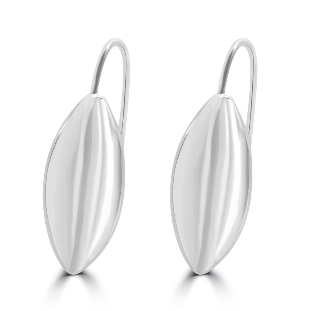 925 Pure Silver Minimalistic Silver Leaf Earrings | Silver Leaf Pattern Earring : TWP1192