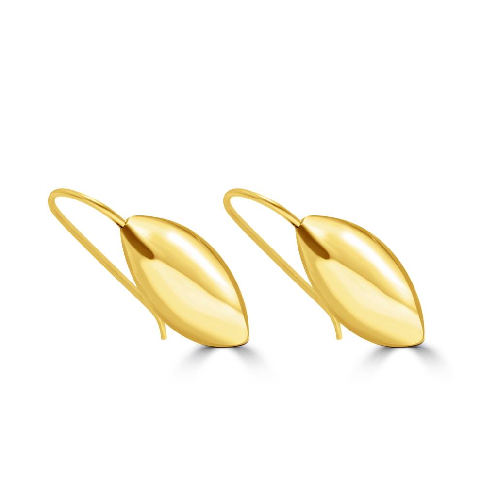 925 Silver Gold Plated Drop Earrings | Oval Wavy Dangling Earrings : TWP1221