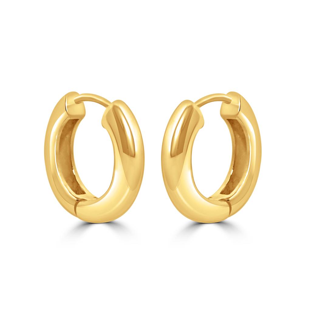 925 Sterling Silver Gold Plated Bold Hoops Earrings For Women : TWP1226