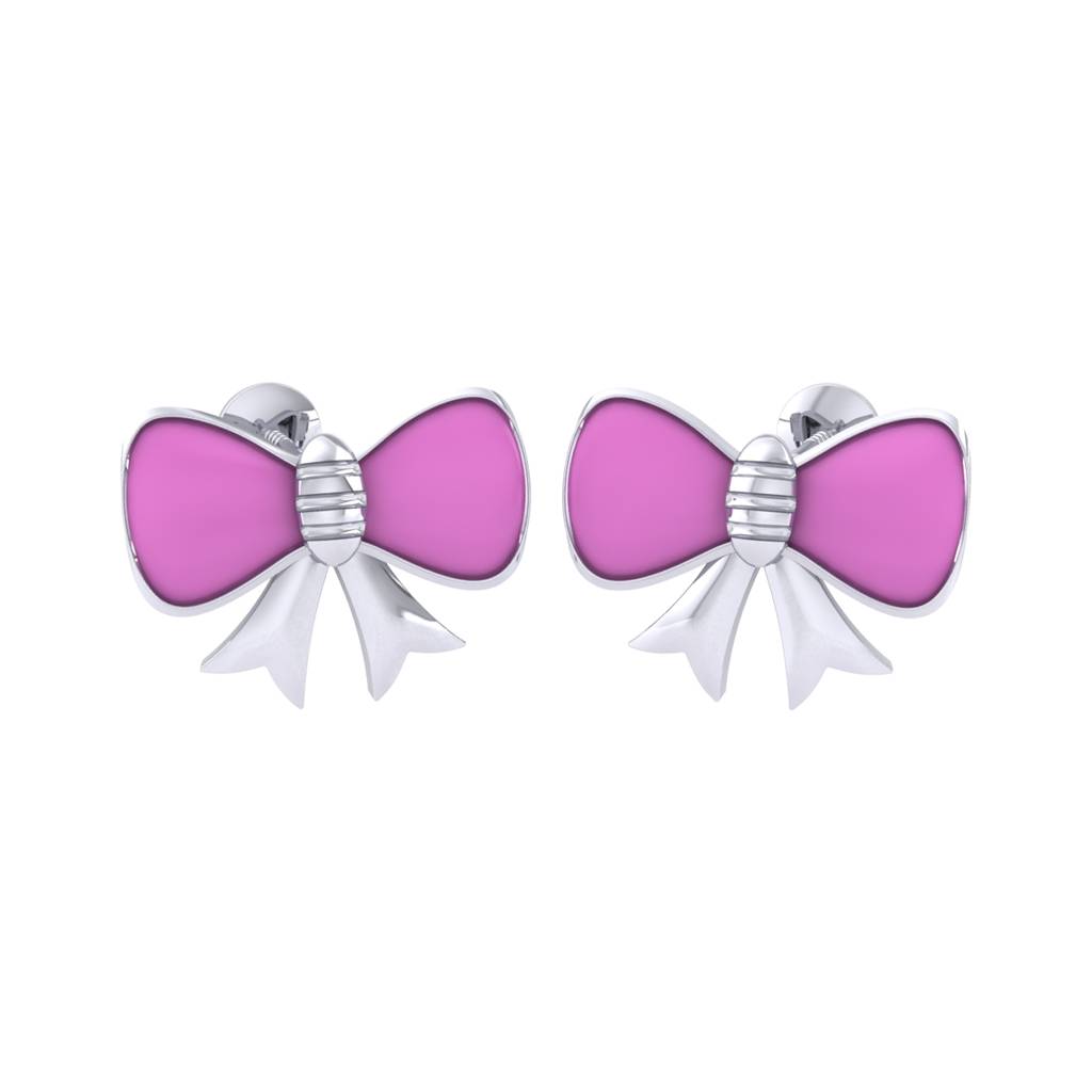 925 Pure Silver Bow Stud Earrings : TWP1331