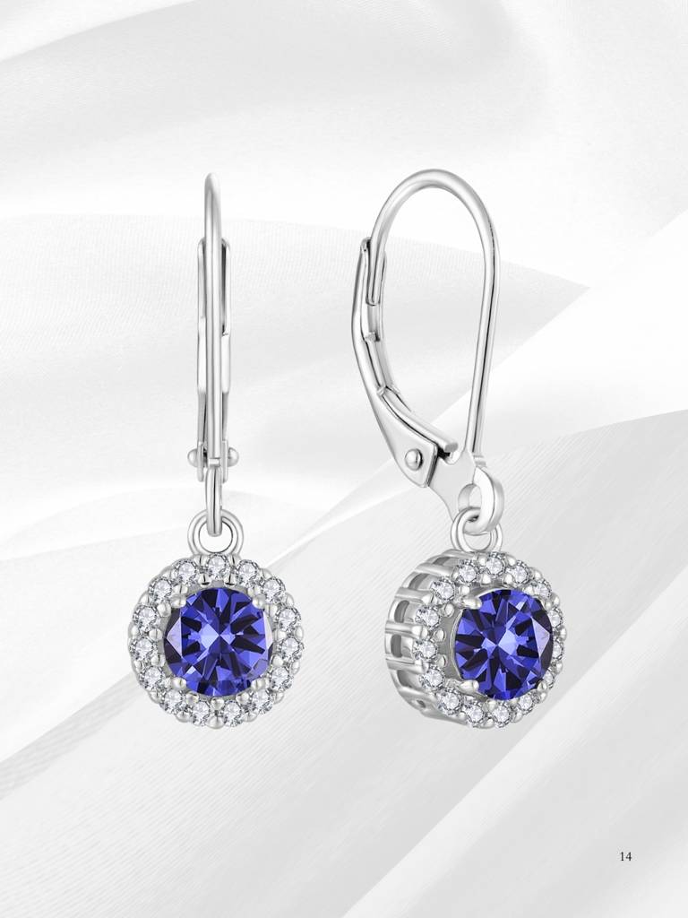925 Sterling Silver Tanzanite Cz Dangle Earrings I Blue Stone Earrings For Women & Girls : BRD293208