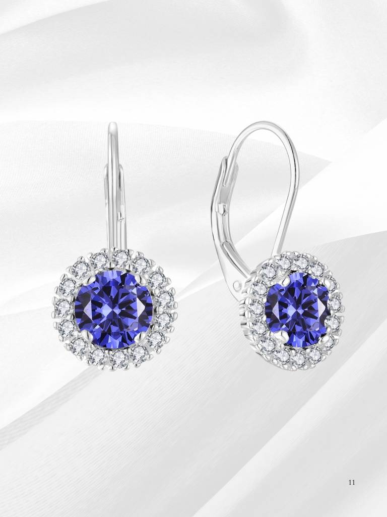 925 Sterling Silver Tanzanite Cz Drop Earrings I Blue Stone Earrings For Women & Girls : BRD293196