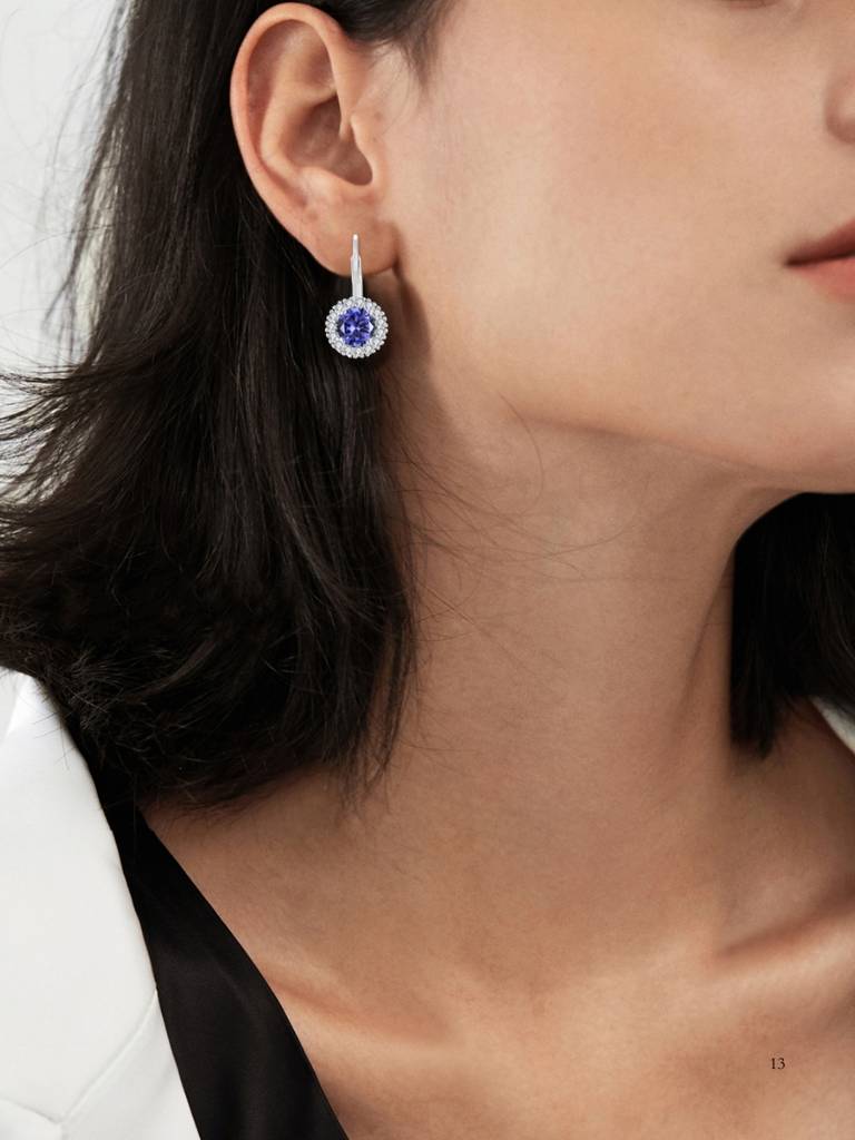 925 Sterling Silver Tanzanite Cz Drop Earrings I Blue Stone Earrings For Women & Girls : BRD293196