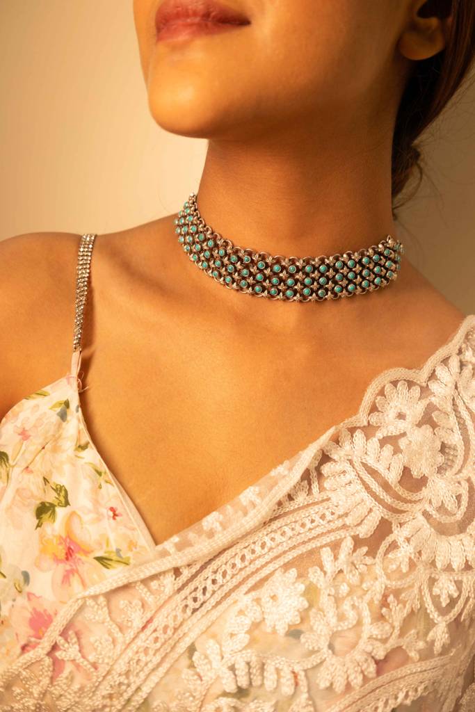 Tattva Jadau Turquoise Timeless Choker : SN10425