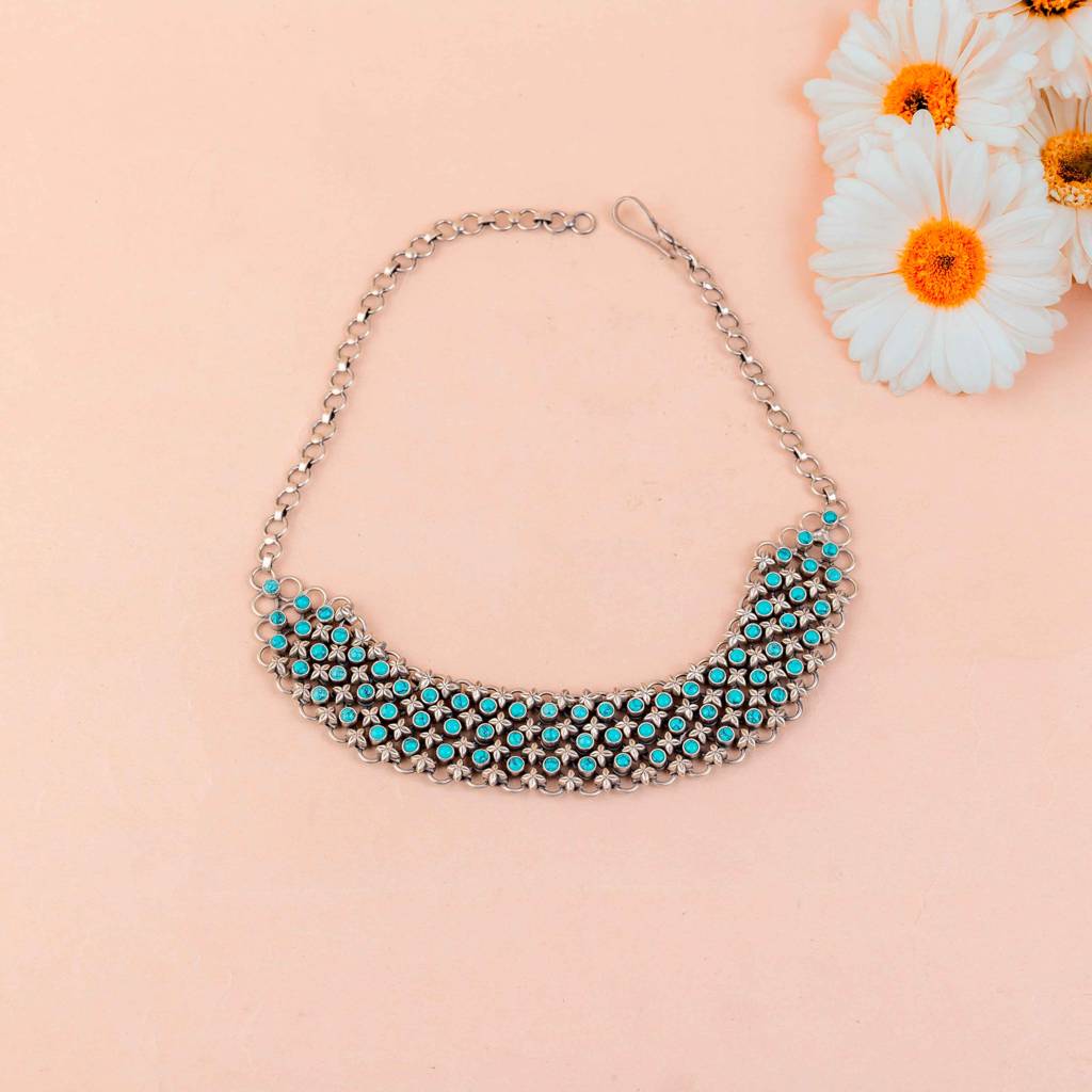 Tattva Jadau Turquoise Timeless Choker : SN10425