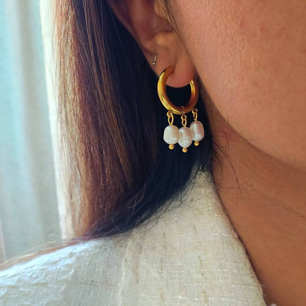 Triple Pearl Cuff Earrings : TAA-9999904734188-EARRING