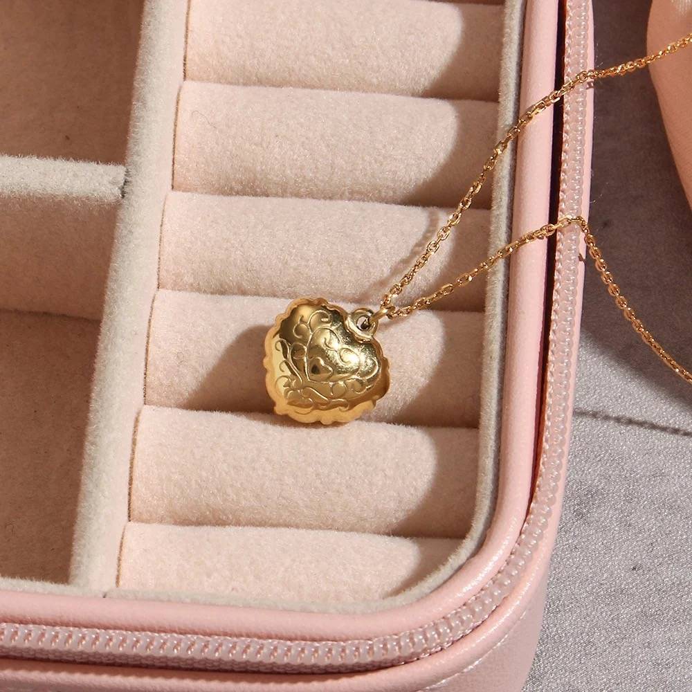 18Kt Gold Plated Dainty Shell Heart Necklace, Trupti