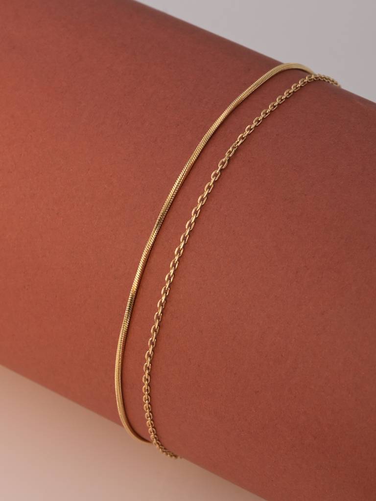Double Layer Stainless Steel Cable Anklet : AN007