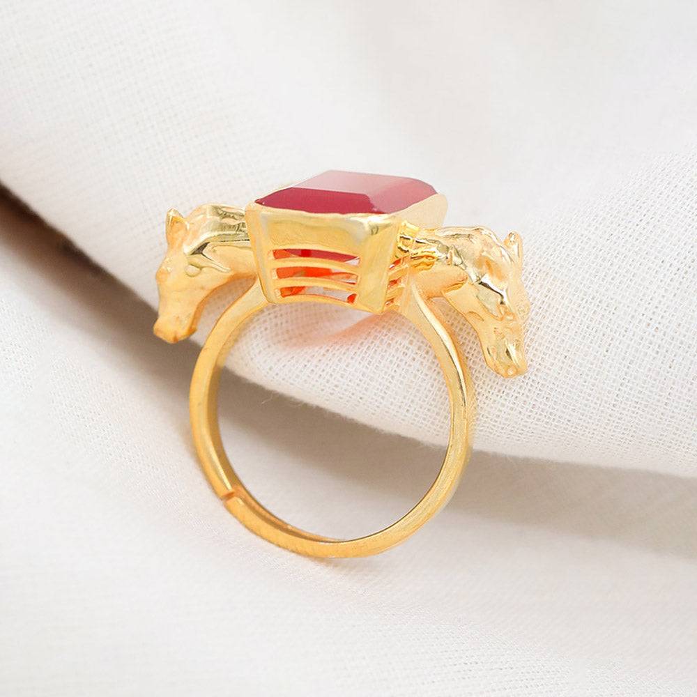 Sitayan Silver Ashwamedh Red Ring : U050SO20WC0016