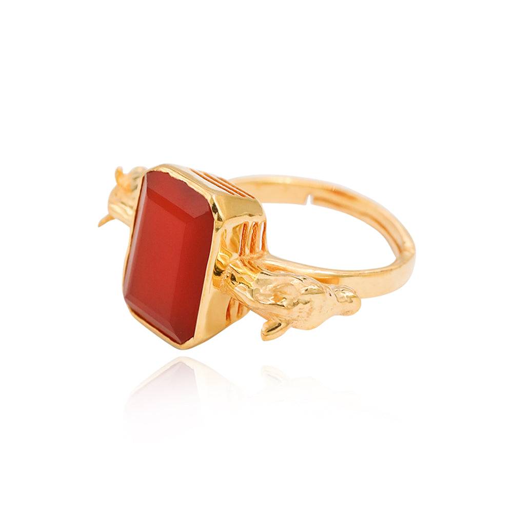 Sitayan Silver Ashwamedh Red Ring : U050SO20WC0016