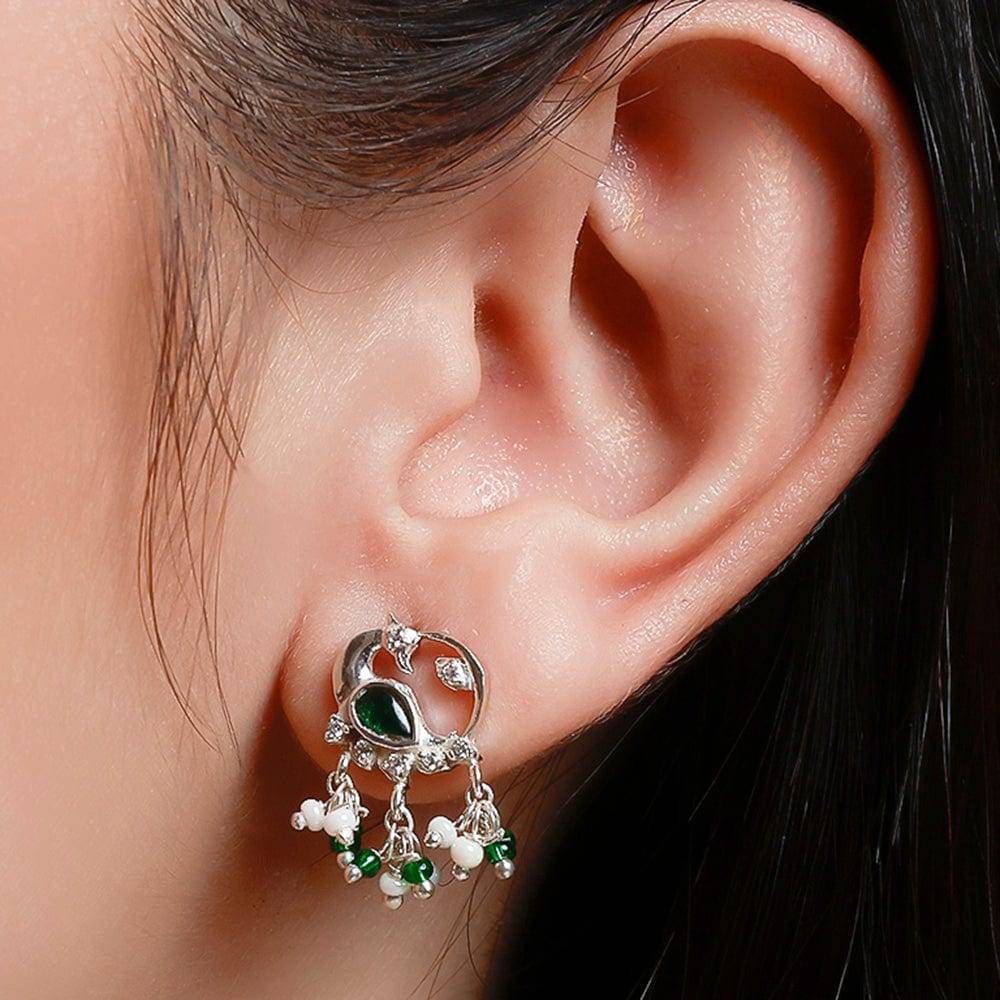 Oxidised 92.5 Silver Swan Studs : U080SG004E1003