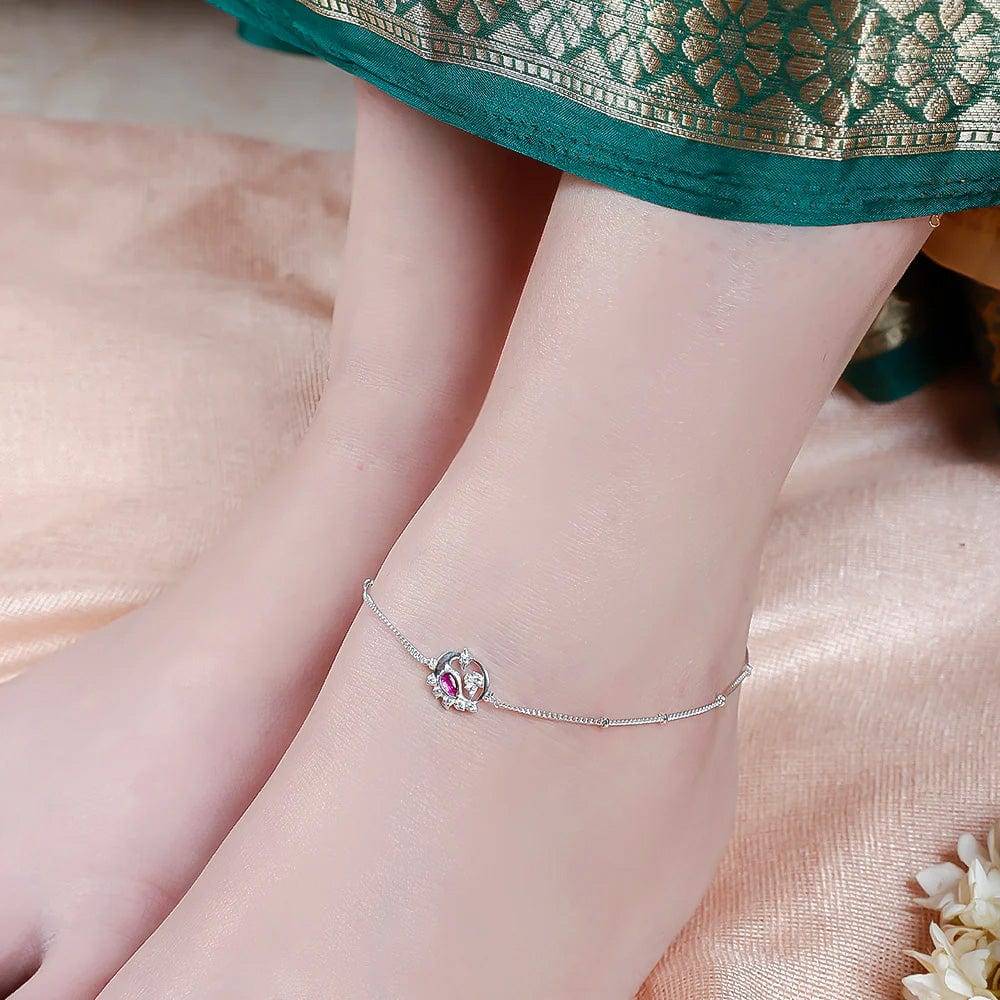 Single Silver Swan Anklet : U080SG006LA1033