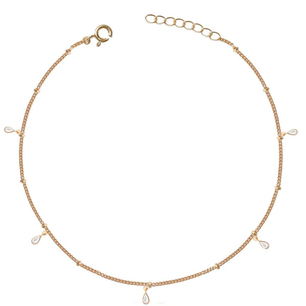 Single Petals Motif Silver 92.5 Anklet : U080SG007LA0505