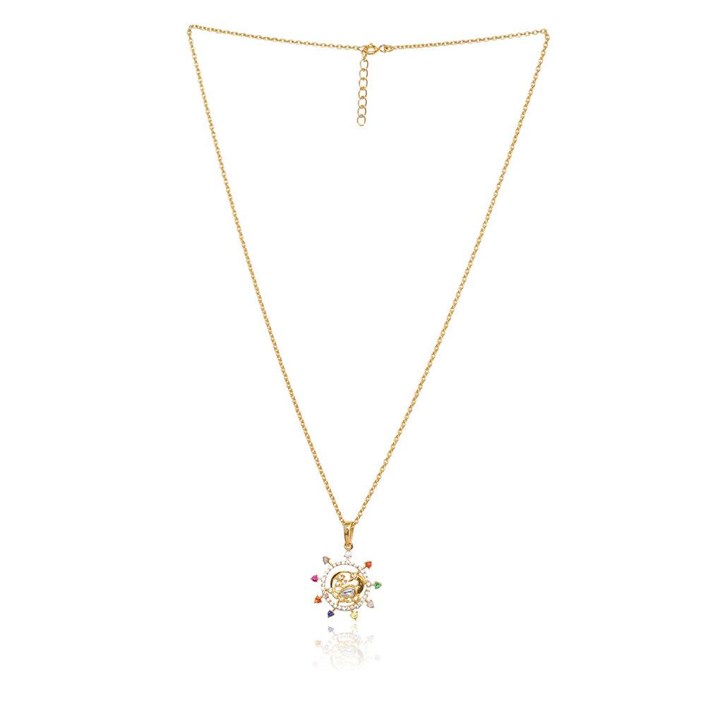 Silver Swan Navratna Necklace : U080SG007N1020