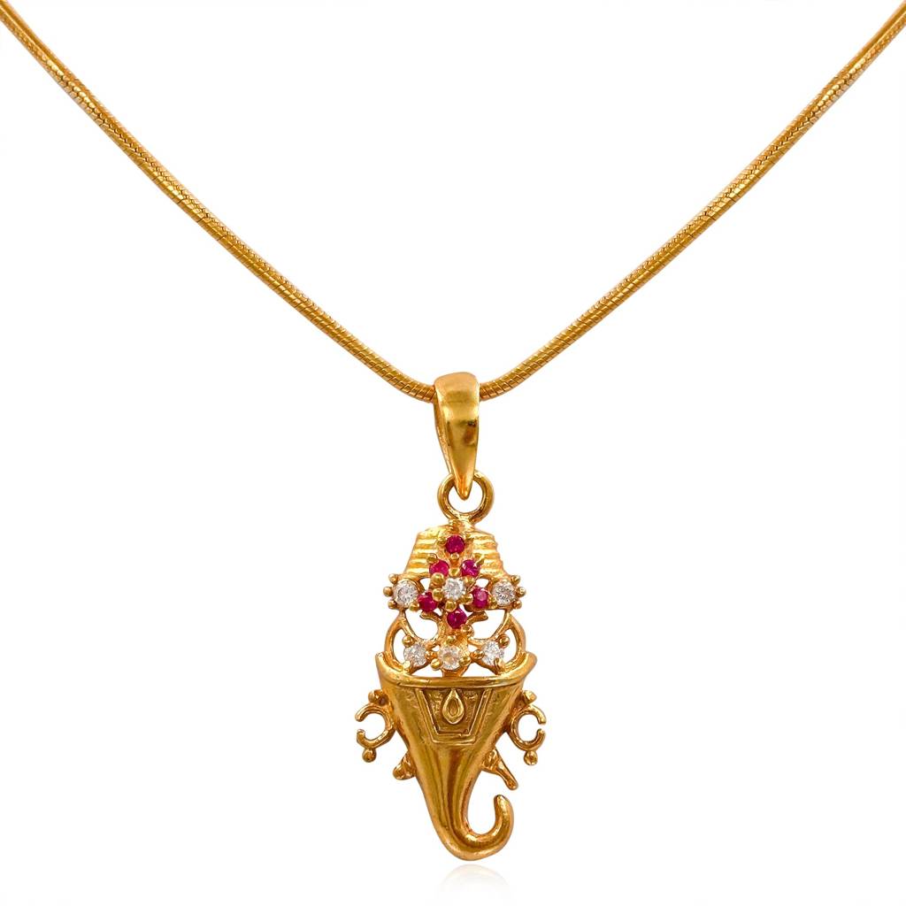 Ganesha Gold Plated Silver 92.5 Pendant : U080SG009N1075